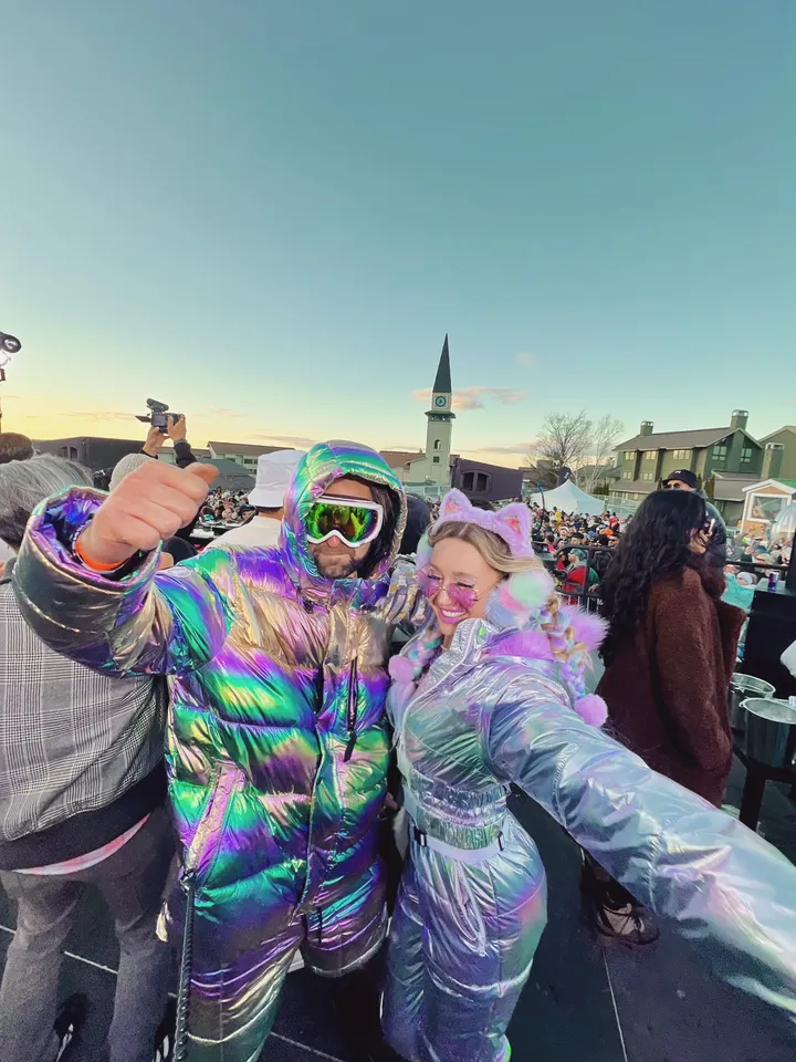 Club Exx Holographic Zippered Snow Suit - Multi – Dolls Kill