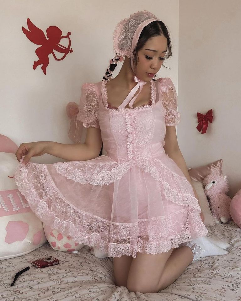 Current Mood Lace Sheer BabyDoll Mini Dress- Pink Dolls Kill Current Mood Lace Sheer BabyDoll Mini Dress- Pink Dolls Kill