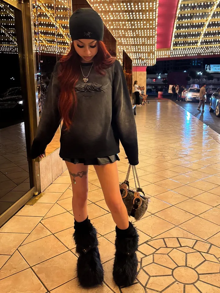 Club Exx Burning Man Faux Fur Platform Boots Rave Festival - Black