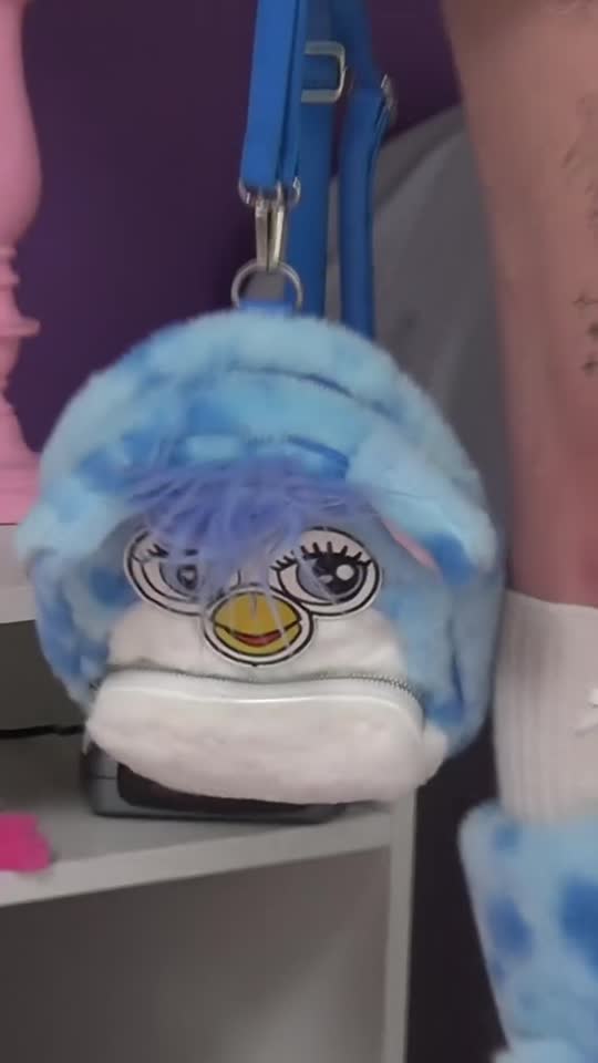 Dolls Kill x Furby 90s Character Stretchy Satin Lace Slip Dress