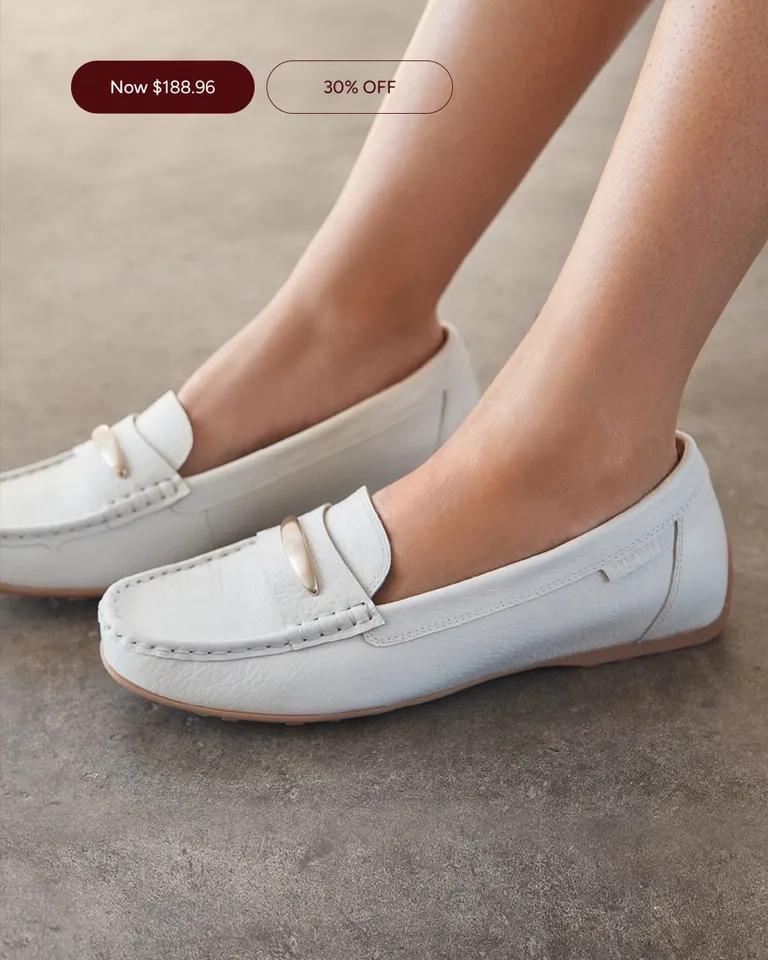 Foxx White Pebbled Women's Casual Flat | FRANKIE4