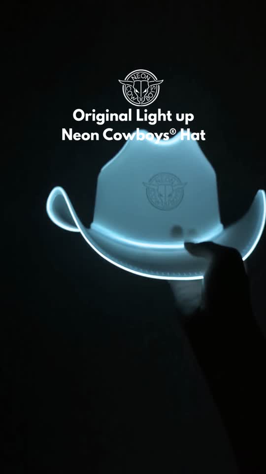 White Light Up LED Cowboy Hat | Wedding, New Year display picture 2