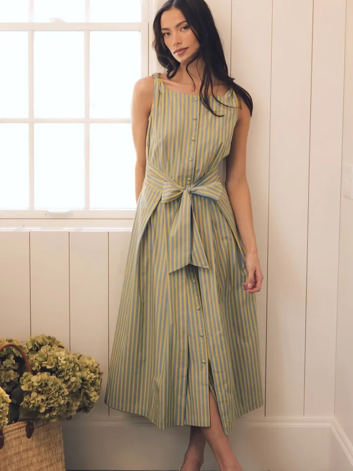 GOOD GRIEF!/グッドグリーフ　STRIPE COTTON DRESS Glen Dress in Green Stripe – Ivy City Co