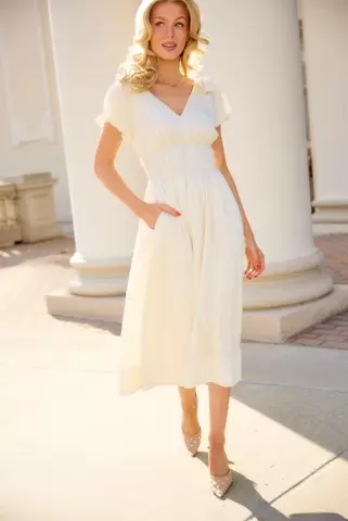 Zella Bow Dress in Ivory – Ivy City Co