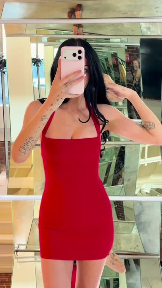 strapless open back dress Bandage Halter Neck Mini Dress  edikted