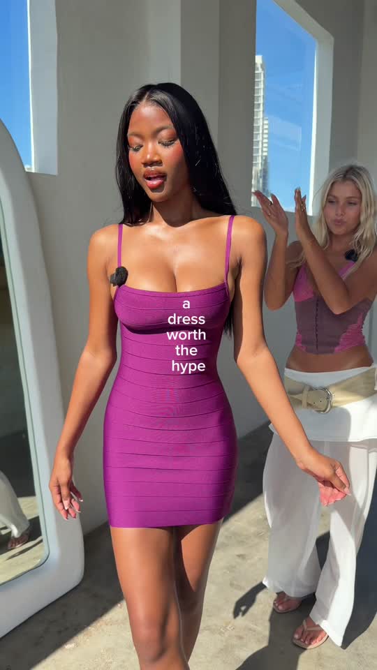MIDORI BANDAGE DRESS - PLUM – Tiger Mist