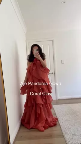 In love with our Aje Pandorea Gown in Coral Clay  this colour is  everything! The fit, is relaxed
