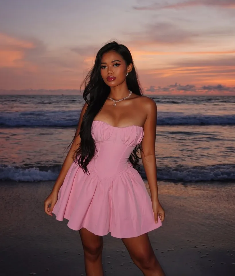 Jetta Strapless Corset Mini Dress - Baby Pink – Thats So Fetch US