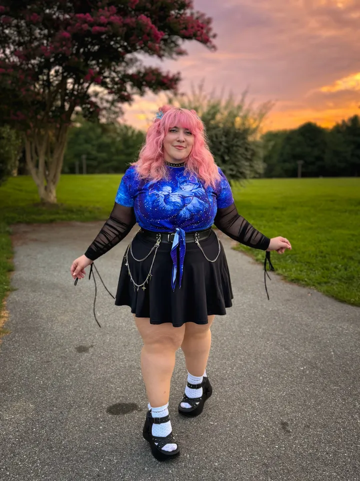 Celestial Cuddling Tie Front Tee - Limited – BlackMilk Clothing